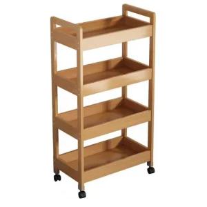 원목트롤리 바퀴 주방 선반 가정용 출시 틈새 미용실 이동식선반 거실