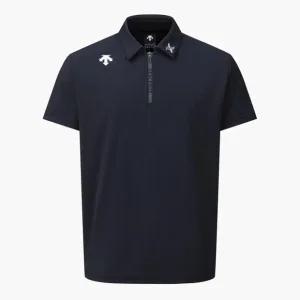 데상트골프 남성 하프 집 반팔 티셔츠 DQ11MFTS2BBLKG