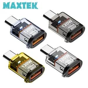 맥스텍 MT853 USB 3.2 to C타입 OTG 변환 젠더 120W 10Gbps Gen2 Type-C 어댑터 투명 블루