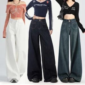 [ 품절임박 -30% ] AL-718/ 여성여자 와이드청바지 통바지 부츠컷 나팔 데님팬츠 흰색바지 키큰녀