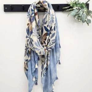 [애슬릿] 롱 스카프 중년 여성 패턴 면 코튼 가을 롱 긴 대형