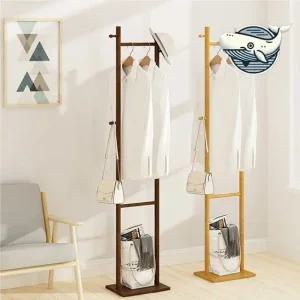 모던 대나무 스탠드 옷걸이 조립형 원목 수납대 우드행거 스탠드행거 스탠드옷걸이 원목행거