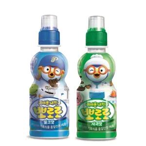 뽀로로 음료수 밀크맛12개 사과맛12개 235ml 24개