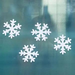 젤리 눈꽃설정 스티커 11cm 4EA  화이트) 크리스마스 설정 눈꽃 눈스티커 귀여운 꾸미기 젤리