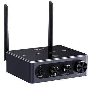 PROZOR Bluetooth 5.2 DAC 앰프 광학/RCA/AUX 입력, aptX-HD/aptX/AAC 지원, 100W x 2 클래스 D 스테레오 앰프, Plug n Passive 스피커용 홈 오디오 스마트폰 PC TV와 연동