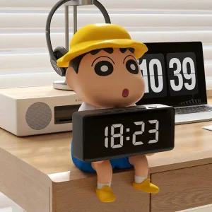 짱구 탁상 시계 알람 시계 디지털 인테리어 소품 책상 거실 침실