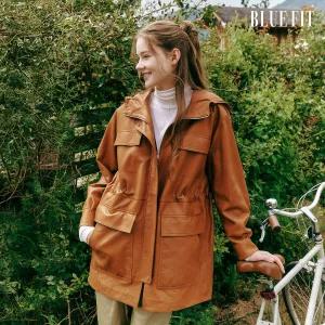 [25FW최신상] 블루핏X로보 이태리 베지터블 후드 램스킨 하프 코트