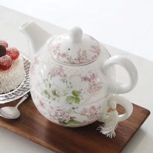 꽃패턴 찻주전자 넓은 홍차 잔 세트 파티 모임 티포원 티포트