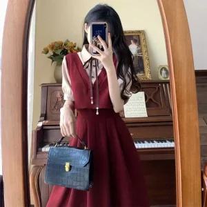 복고풍 의상 가을 원피스 경성시대 경성의복 레트로옷 중세 빈티지 여성 개화기 M 빨간색