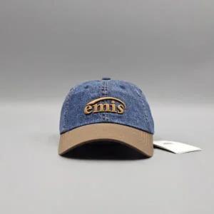 EMIS 이미스모자 워시드 데님 볼 캡 블루브라운