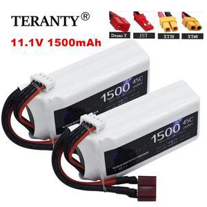TERANTY 11.1V Lipo 배터리 3S 1500MAH RC FPV 비행기 헬리콥터 드론 탱크 모델 레이싱 카 취미 JST XT60