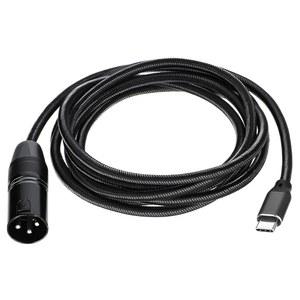 Zyghjort USB 타입 C to XLR 케이블, 1.9m(6.6피트) 수 컨버터 어댑터 케이블 블랙 나일론 브레이드 출력 스테레오 앰프, 스피커, 믹서 콘솔용