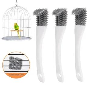 앵무새횟대 긴 손잡이 틈새 삽 새장 청소 브러시 제거 햄스터토끼 케이지 앵무새