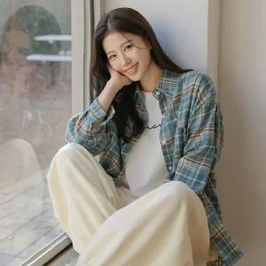 [시크폭스] 로러블 오버핏 체크셔츠