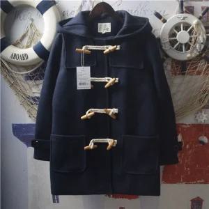 학생떡볶이코트 오버핏 더플코트 더플 레드 학생 모직