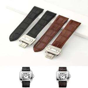 Cartier Santos 100 호환 시계줄 소가죽 버클 접이식 20mm 스트랩 23m