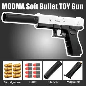 수정탄전동건 비비탄권총 풀메탈권총 최신 글록18 탄피 배출 소프트 총알 장난감 권총 어린이 야외 게임 남