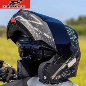 바이크 오토바이 반모헬맷 TANKED 플립 업 헬멧 맞춤형 듀얼 렌즈 커패시턴스 LS2 모듈러 레이싱 Cascos Pa