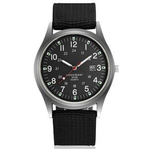 LsvtrUS 남성 스포츠 스타일 스위스 군용 파일럿 패브릭 스트랩 시계