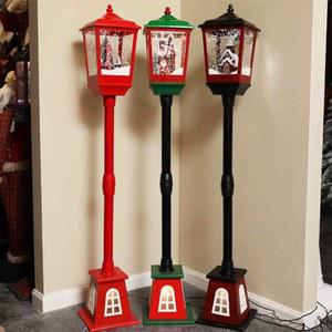 LED 크리스마스 오르골 멜로디 버전 눈내리는 눈송이 빨간 A5 장식 스노우볼