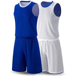 팀 스포츠 연습용 양면 맞춤 운동복 남성 리버서블 농구 저지 및 반바지 1세트
