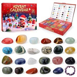 부소하 크리스탈 어드벤트 캘린더 2025 - 23개의 보석과 보라색 팔찌가 포함된 미니 보석 발굴 키트를 위한 크리스마스 캘린더, 여아를 매일 선물 오픈