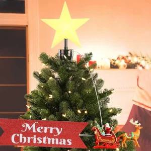 트리 별 장식 회전 팝퍼 소품 꼭대기 산타 비행기 움직이는 크리스마스기차 (트리고정)