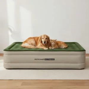 로티캠프 캠핑 자충 에어 매트 침대 46cm 퀸 카키