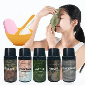 [린제이]린제이 리네추럴 티트리 모델링팩 300g+팩도구 3종+핑크 해면 홈에스테틱 5종