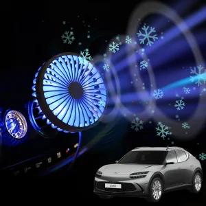 GV60 차량용 송풍구 호환 선풍기 시즌3용 쿨링팬 무드등 각도조절 숭거치 시원한 미니 작은 용써큘레이터