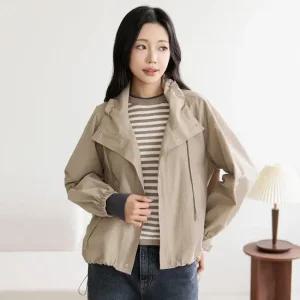 카라 버튼 디테일 스트링 하이넥 점퍼_3color