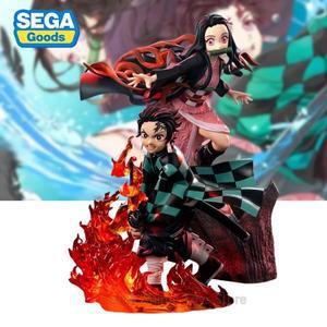 오리지널 SEGA 18cm 악마 슬레이어 애니메이션 피규어 XROSS LINK Kamado Nezuko Tanjirou PVC Collectible
