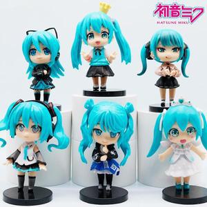 6개/대 애니메이션 새로운 하츠네 미쿠 그림 캐릭터 장식품 카와이 테이블 홈 성인 장난감 어린이 선물