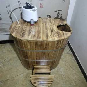 사우나 반신욕 부스 나무통 히노키 반신욕기 스팀