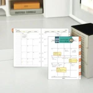 양지사 2026년 시스템 다이어리 리필 A5 인덱스 먼슬리 6공속지 스케줄러 노트 내지