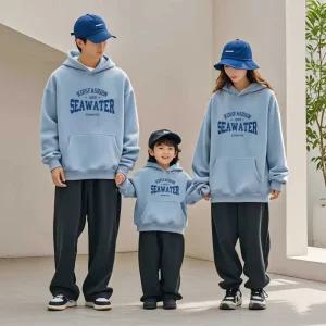 후드티 패밀리룩 코디 루즈핏 맨투맨 촬영 가족 사진