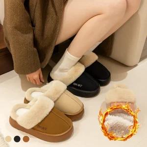 여성 겨울 어그 털 슬리퍼 실내 실외 거실 사무실 퍼 뮬 실내화 양털 스웨이드 미끄럼방지 방한 기모 털신