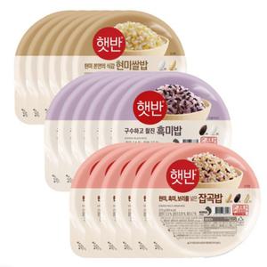 햇반 잡곡 혼합세트 흑미밥 210gx6 + 매일잡곡밥 210gx6 + 현미쌀밥 210Gx6