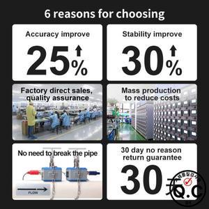 RS485 스마트 디지털 16인치 고정밀 펄스 분리형 휴대용 클램프온 수중 초음파 유량계 (물용, WiFi 지원)