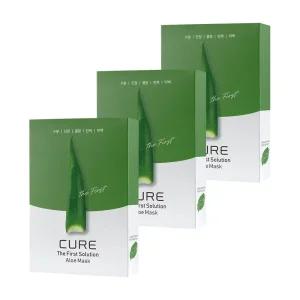 [15%+10%+카드12%] 김정문알로에 큐어 더 퍼스트 솔루션 알로에 마스크 10매 3개