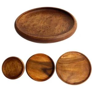 투제이 우드원형소반 나무플레이트원목쟁반