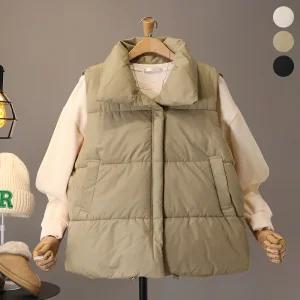 [모노시크] 댄티오 카라 오버핏 패딩 조끼_MNCS421