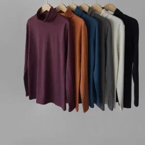 에버 긴목폴라 터틀넥 부드러운이너티 얇은속기모 터틀넥 여성기모티셔츠 (6color)