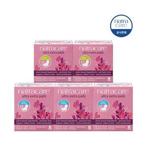 [나트라케어] 엑스트라패드 5팩 유기농 순면 생리대 오버나이트 팬티라이너