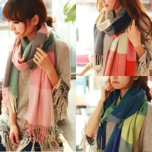 여성 스카프 숄 머플러 봄 가을 겨울 목도리 체크 무릎담요 롱 격자