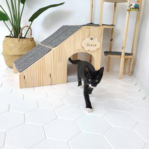강아지 고양이 원목 계단 슬라이드 스텝 침대 반려견 논슬립 발판