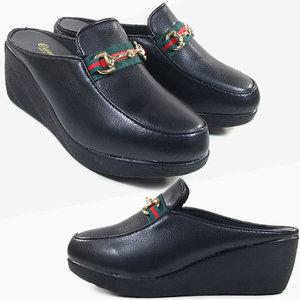 [뮤즈몰] C25 / 가을&겨울 6cm통굽 여성 웨지슬리퍼/사무실/실내/뮬/블로퍼/기모/웨지힐/신발/구두