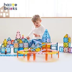 [하베브릭스]빌드앤런디럭스 프리미엄 자석블럭 장난감(241pcs, 자동차증정)