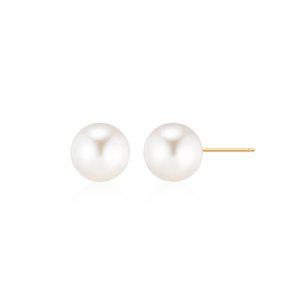 [비앤비골드] 당일발송 14K/18K 5mm 화이트 진주 포인트 귀걸이 한쌍 WIE36431