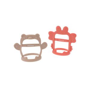 쁘띠누베 실리콘 손목 치발기 2개입, (곰-코지베이지, 꽃게-베이비코랄), 1개